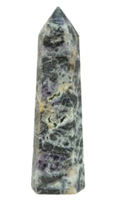 Fluorite and Druzy Obelisk Tower With Caverns