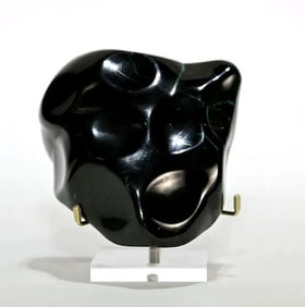 Rare Dark Polished Bullseye Malachite Specimen