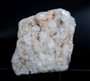 Clear Apophyllite and Peach Stilbite Cluster