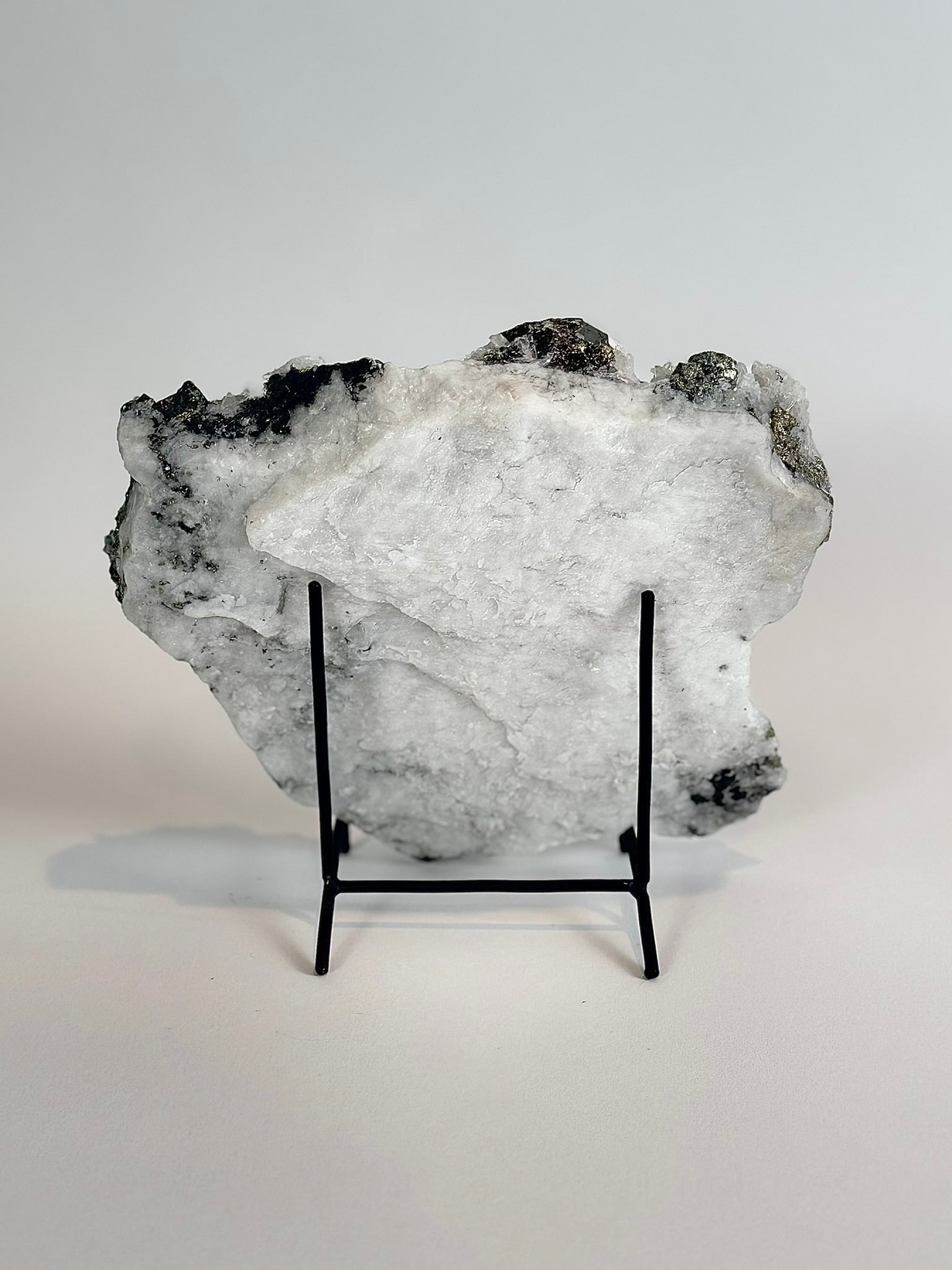 Cubic Pyrite and Quartz Plate - 5