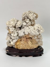 Calcite Formation on Wood Stand