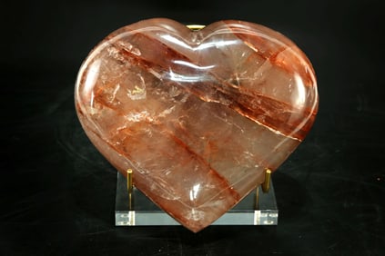 Polished Hematoid Quartz Heart