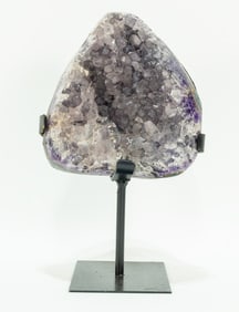 Amethyst Cluster on Metal Stand
