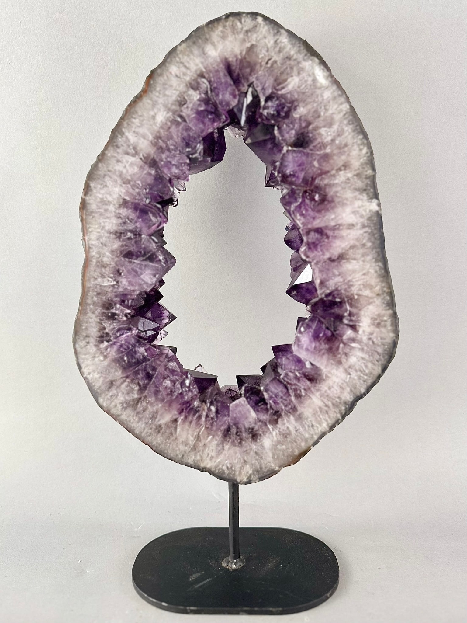 Amethyst Geode Ring on Metal Stand - 5