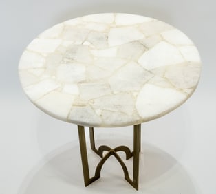Inlaid Quartz Accent Table