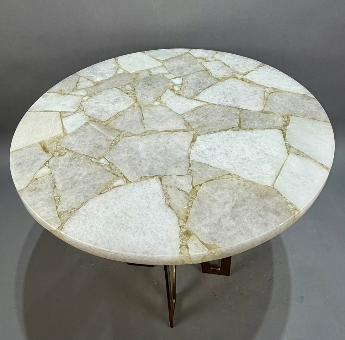 Inlaid Quartz Accent Table - 2