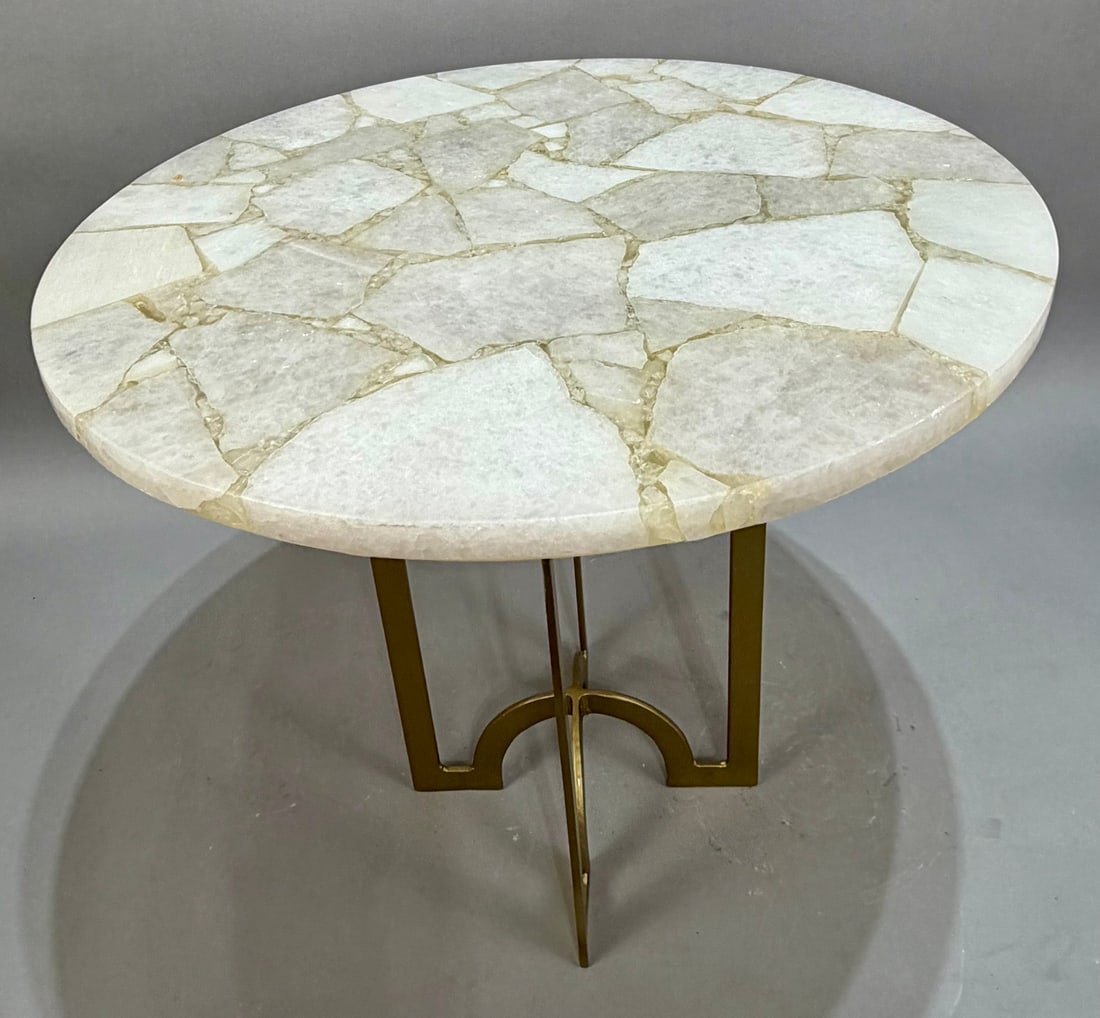 Inlaid Quartz Accent Table - 3