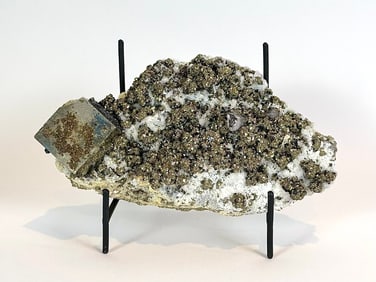 Cubic Pyrite, Chalcopyrite, Calcite and Sphalerite Specimen