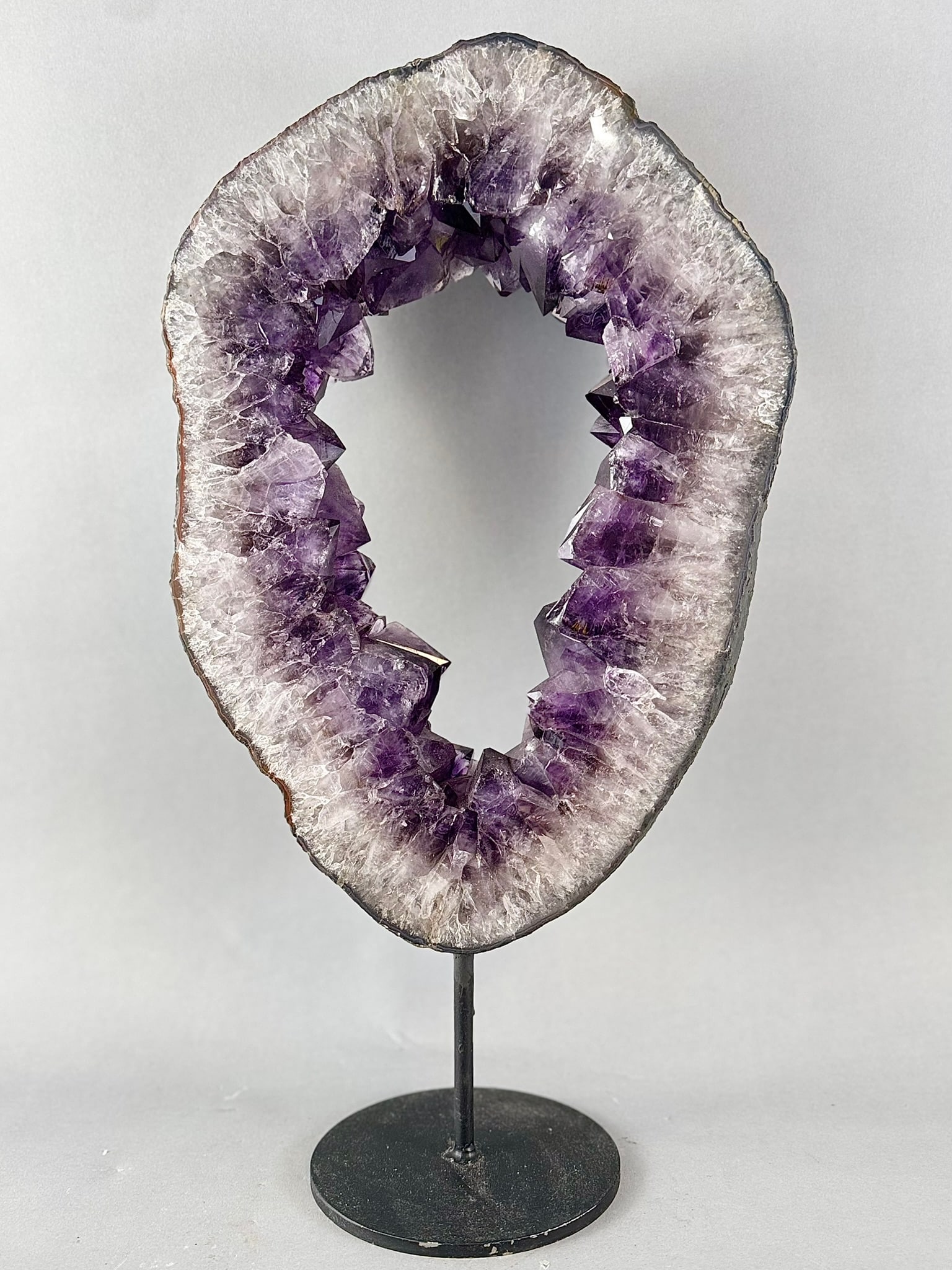 Amethyst Geode Ring on Metal Stand (1 of 5)