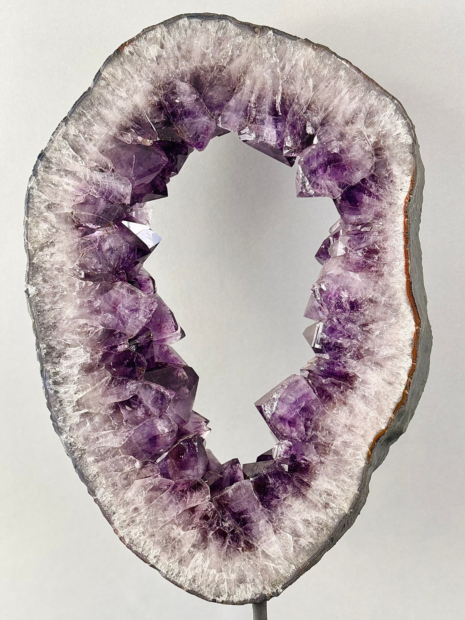 Amethyst Geode Ring on Metal Stand - 5