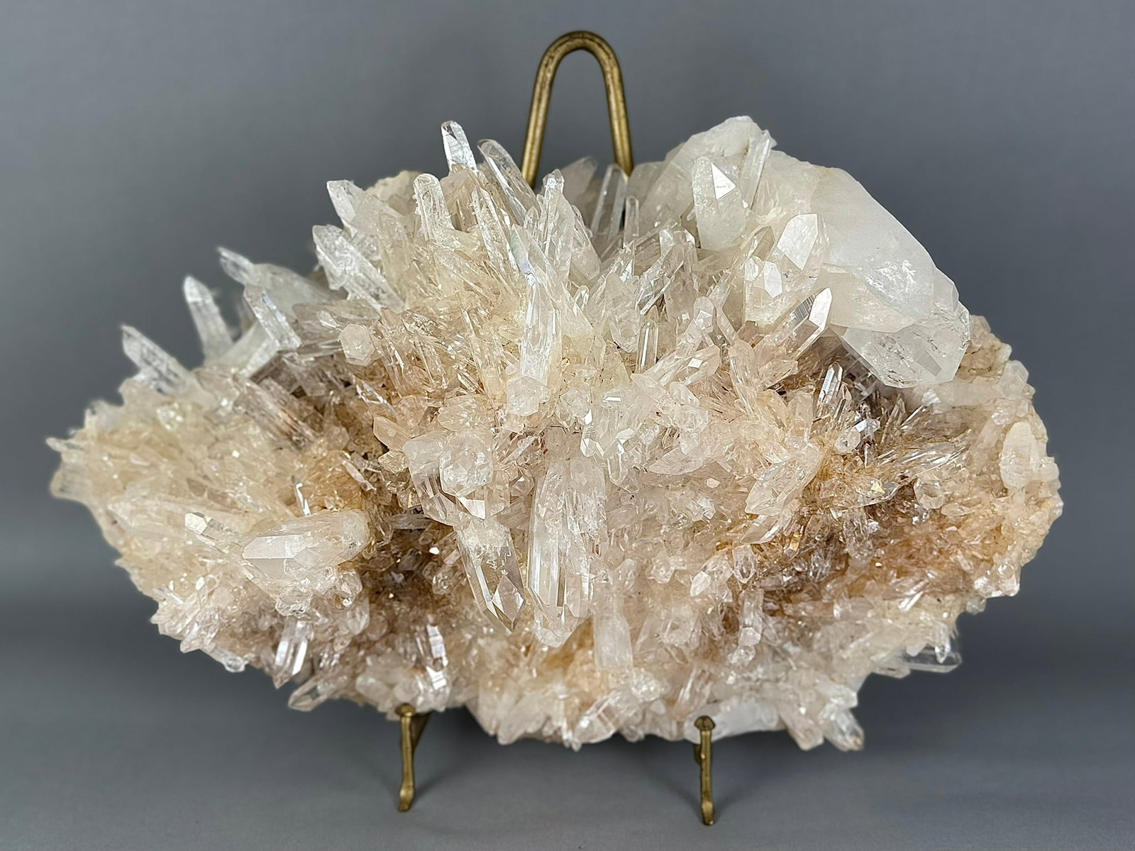 Rare Blue Smoke Quartz Needle Cluster: Beautiful and rare Blue Smoke Quartz needle cluster from La Belleza, Santander, Colombia. 12.5” x 20” x 7”. 33 pounds, 6 ounces.