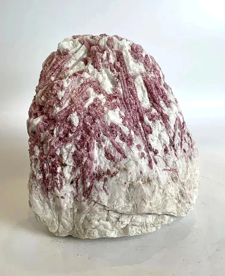 Pink Tourmaline and Quartz Formation: Formation of pink tourmaline and quartz. 5" x 4.5" x 3". 3 pounds, 6 ounces.