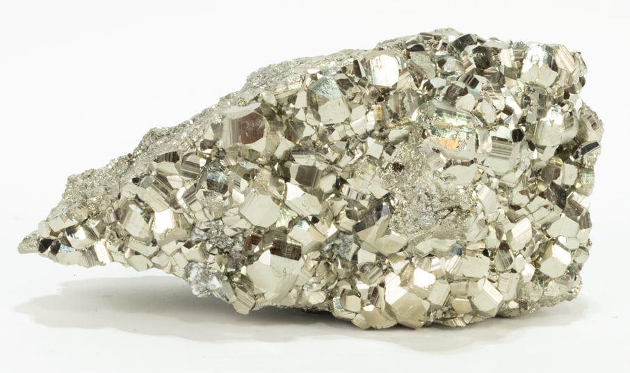 Top Quality Pyrite Formation: Top-quality pyrite formation from the Huanzala Mine in Ancash, Peru. 4” x 7” x 3.75”. 6 pounds, 10 ounces.