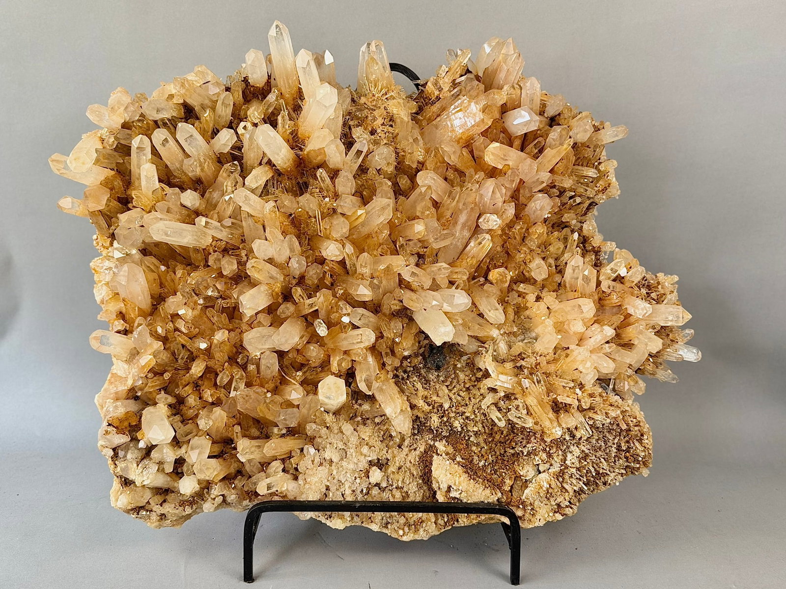 127 Pound Rare Blue Smoke Quartz Cluster - MONUMENT: Massive, beautiful and rare Blue Smoke Quartz cluster from La Belleza, Santander, Colombia. 21.5” x 25” x 7”. 127 lbs.