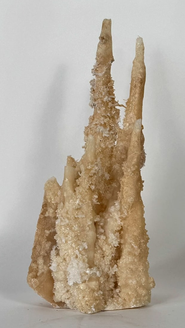Calcite Stalactite Formation: Rare calcite stalactite formation from China. 14” x 5.5” x 5”. 6 lbs, 15 oz.