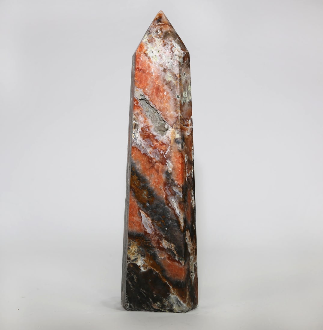 Orange Calcite and Blue Apatite Obelisk (1 of 2)