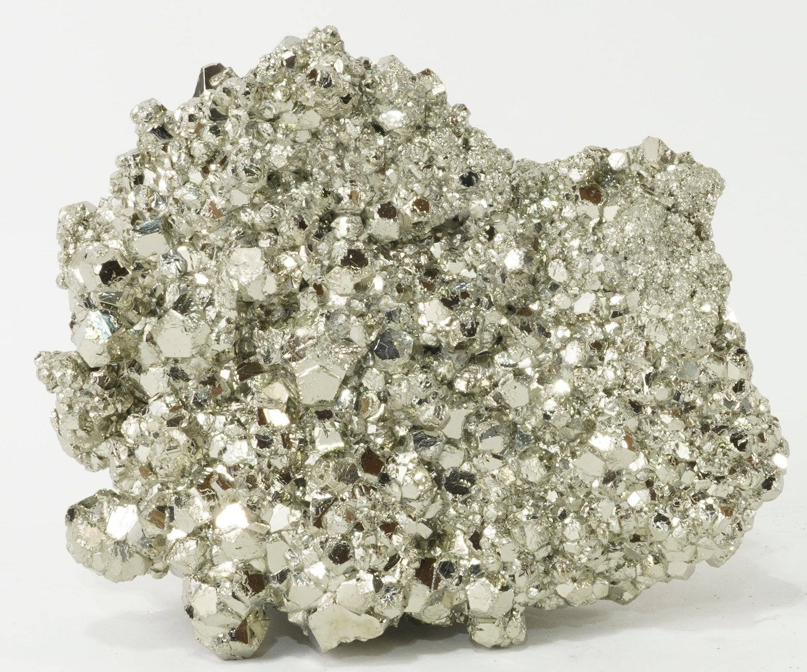 Exceptional Quality Pyrite Formation: Exceptional quality pyrite formation from the Huanzala Mine in Ancash, Peru. 5.75" x 6.25" x 2.5". 6 lbs, 13 oz.