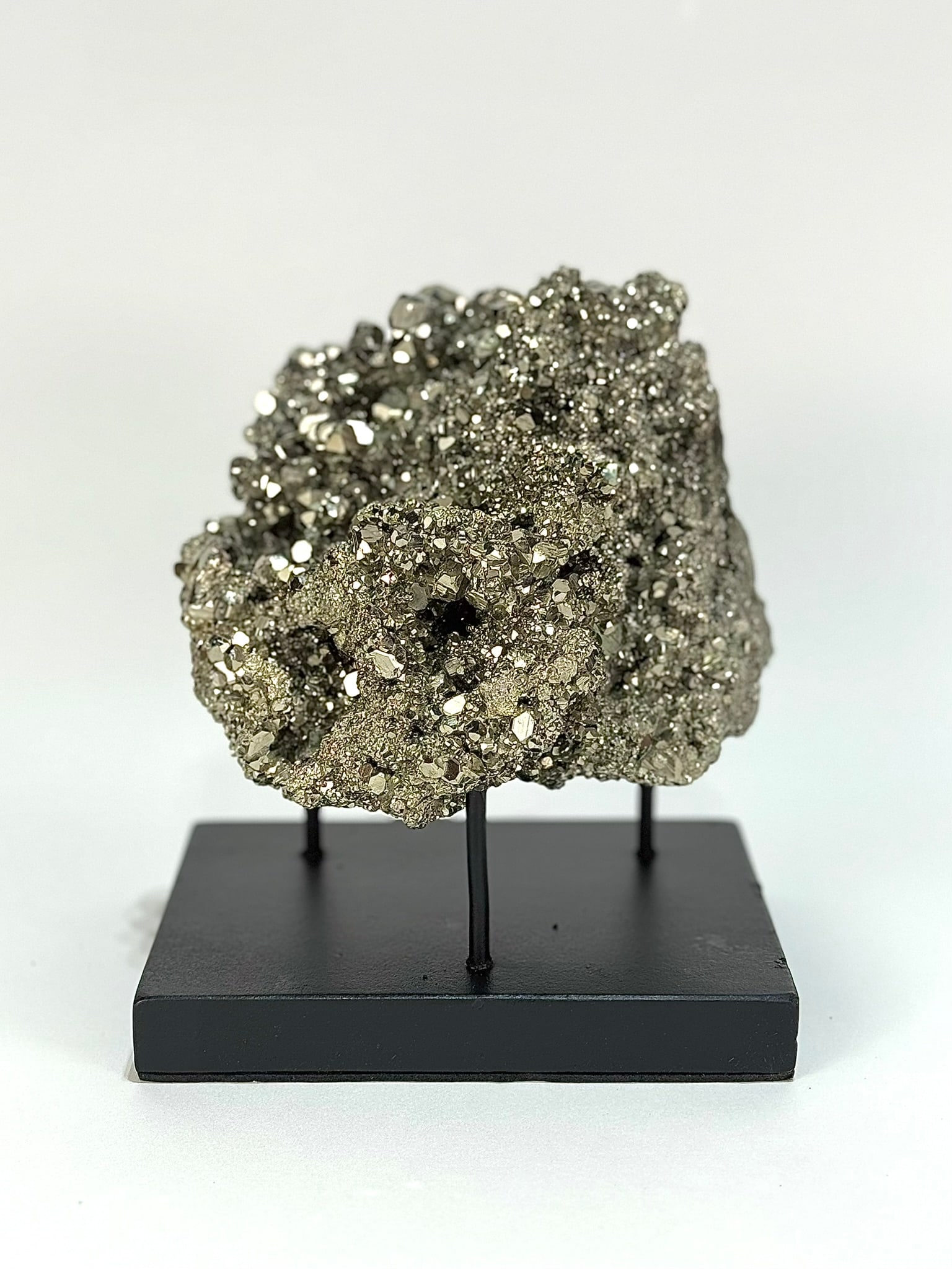 Top-notch Pyrite Formation: Stunning and bright top-quality pyrite formation from the Huanzala Mine in Ancash, Peru. 5.5” x 6.5” x 4.5”. 6 lbs, 10 oz.