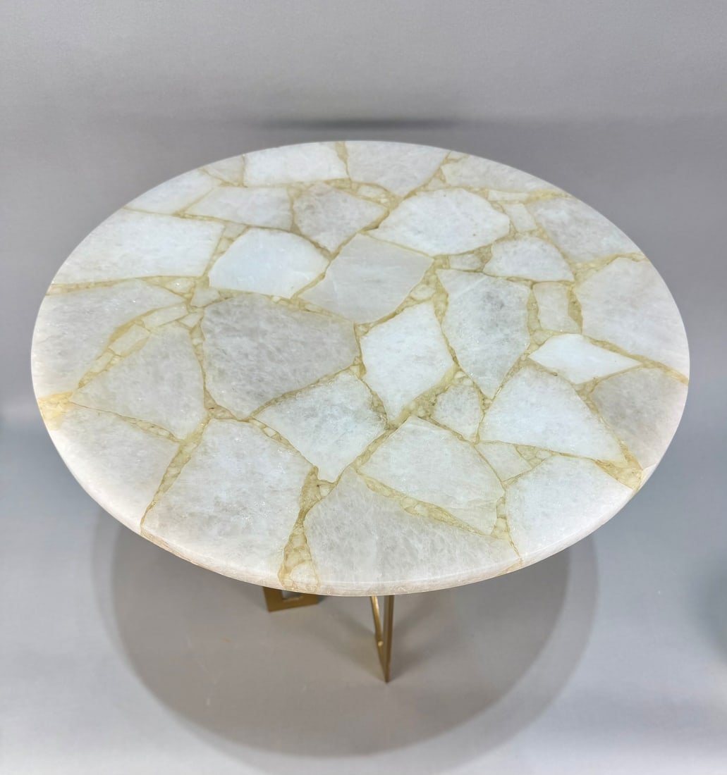 Inlaid Quartz Side Table - 5
