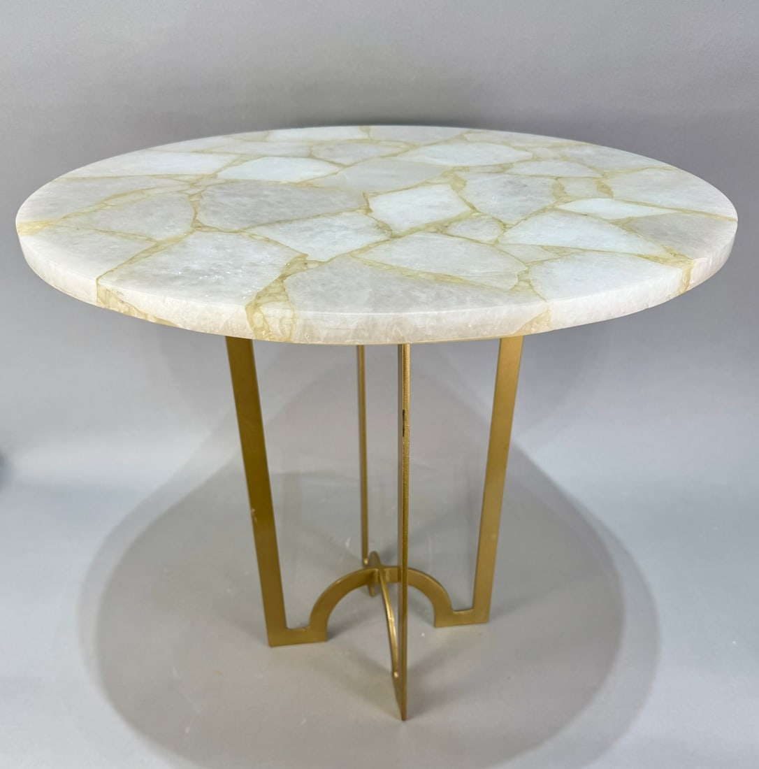 Inlaid Quartz Side Table - 6