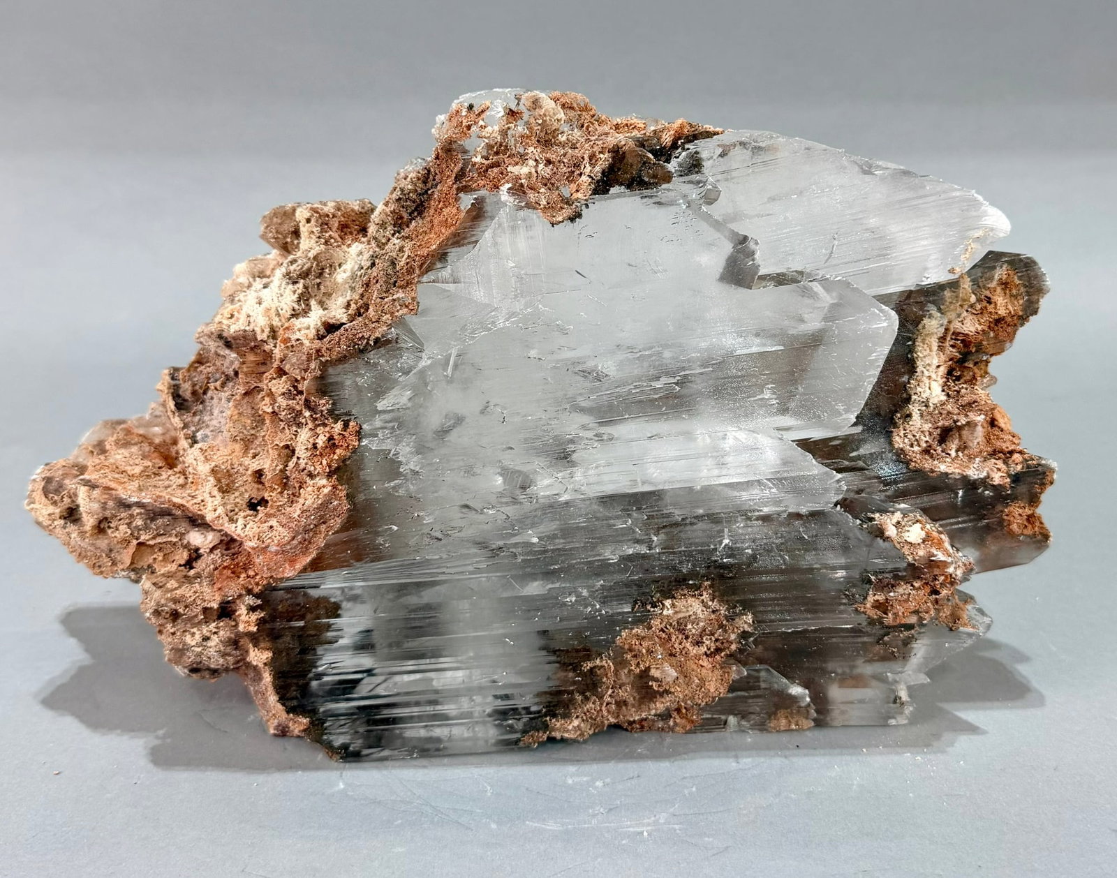 Water-Clear Bermejillo Selenite Formation: Water-clear Bermejillo selenite formation from Durango, Mexico. 7" x 11.5" x 3.5". 10 pounds, 8 ounces.