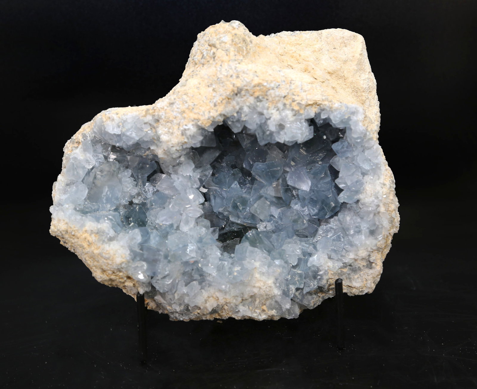 Celestite Geode: Nice blue celestite geode from Madagascar. 7” x 8” x 4”. 12 lbs.