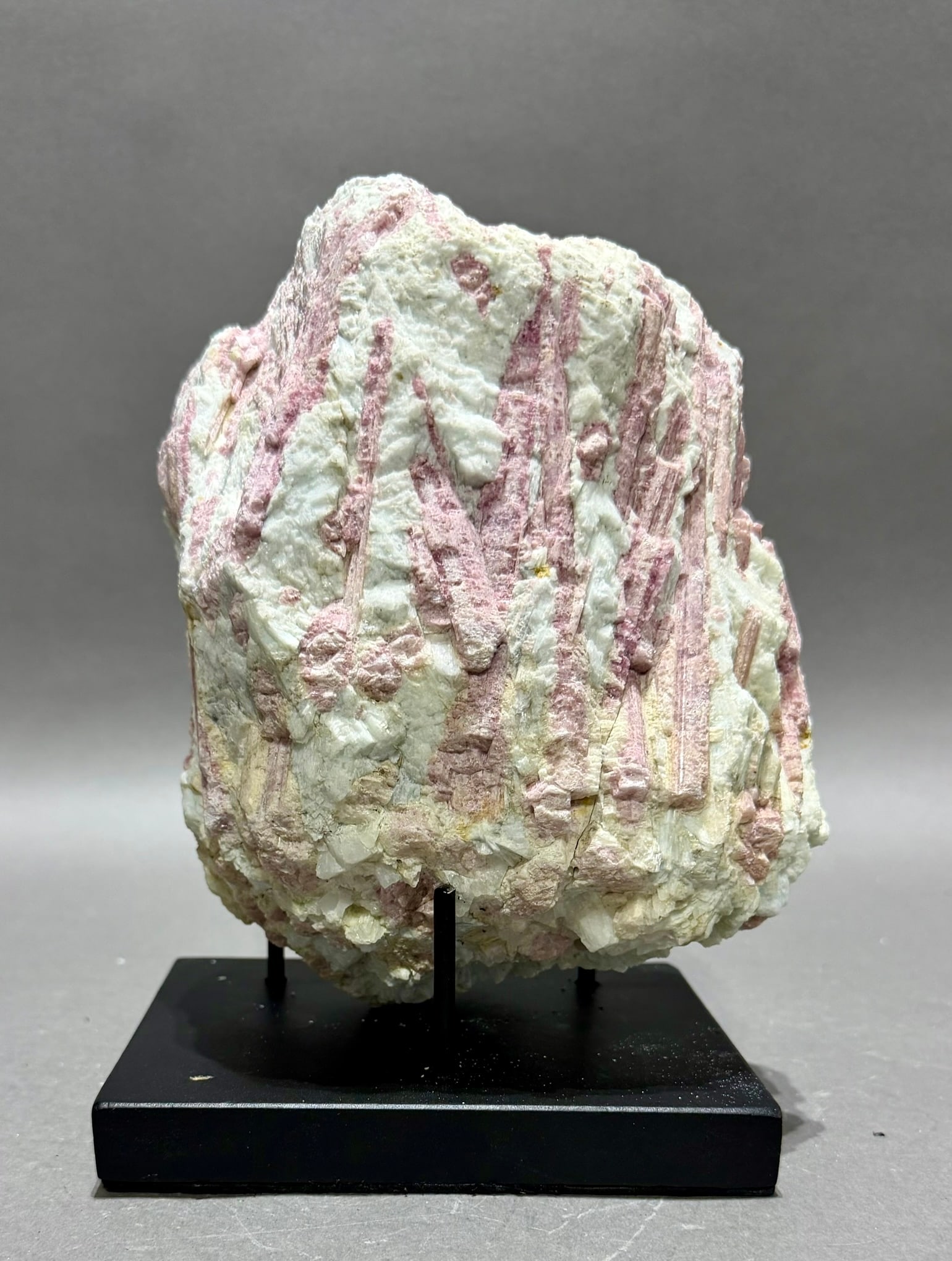 Pink Tourmaline and Quartz Formation: Formation of pink tourmaline and quartz from Brazil. 7.5” x 6.5" x 4.75". 8 lbs, 9 oz.