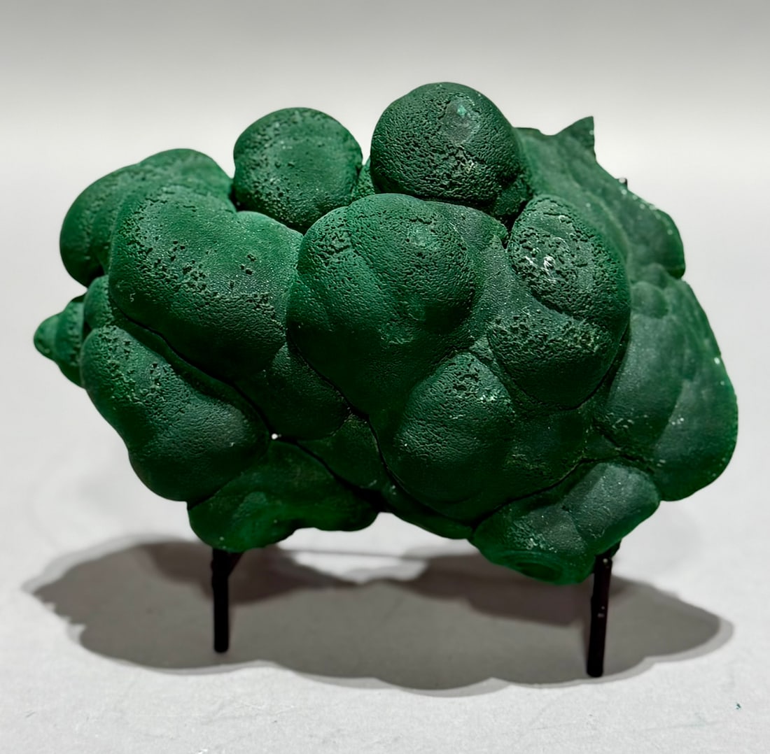 Velvety Malachite Formation: Velvety malachite formation from the DR Congo. 6.5" x 4.25" x 2.5". 2 lb, 1 ounces.