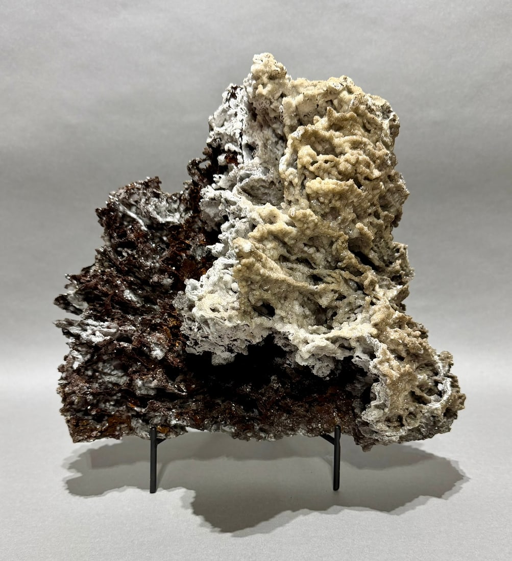 Calcite and Barite Formation: Large, unique and colorful calcite and barite formation. A sparkling array of grays, whites, browns and blues. 11.5" x 10" x 6". 7 lbs, 9 oz.