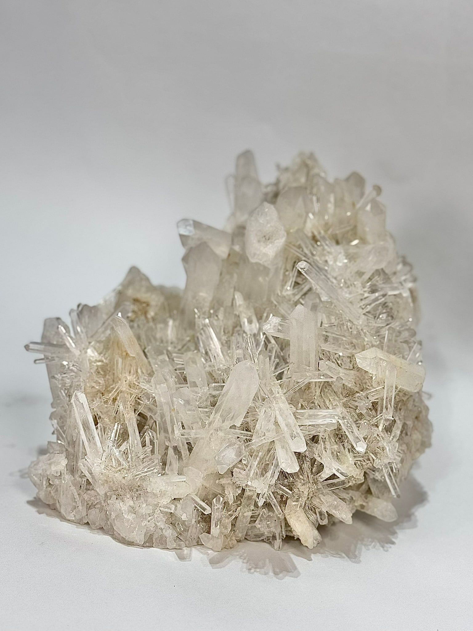 Rare Blue Smoke Quartz Cluster: Beautiful and rare Blue Smoke Quartz cluster from La Belleza, Santander, Colombia. 9” x 12” x 6”. 15 lbs, 9 oz.