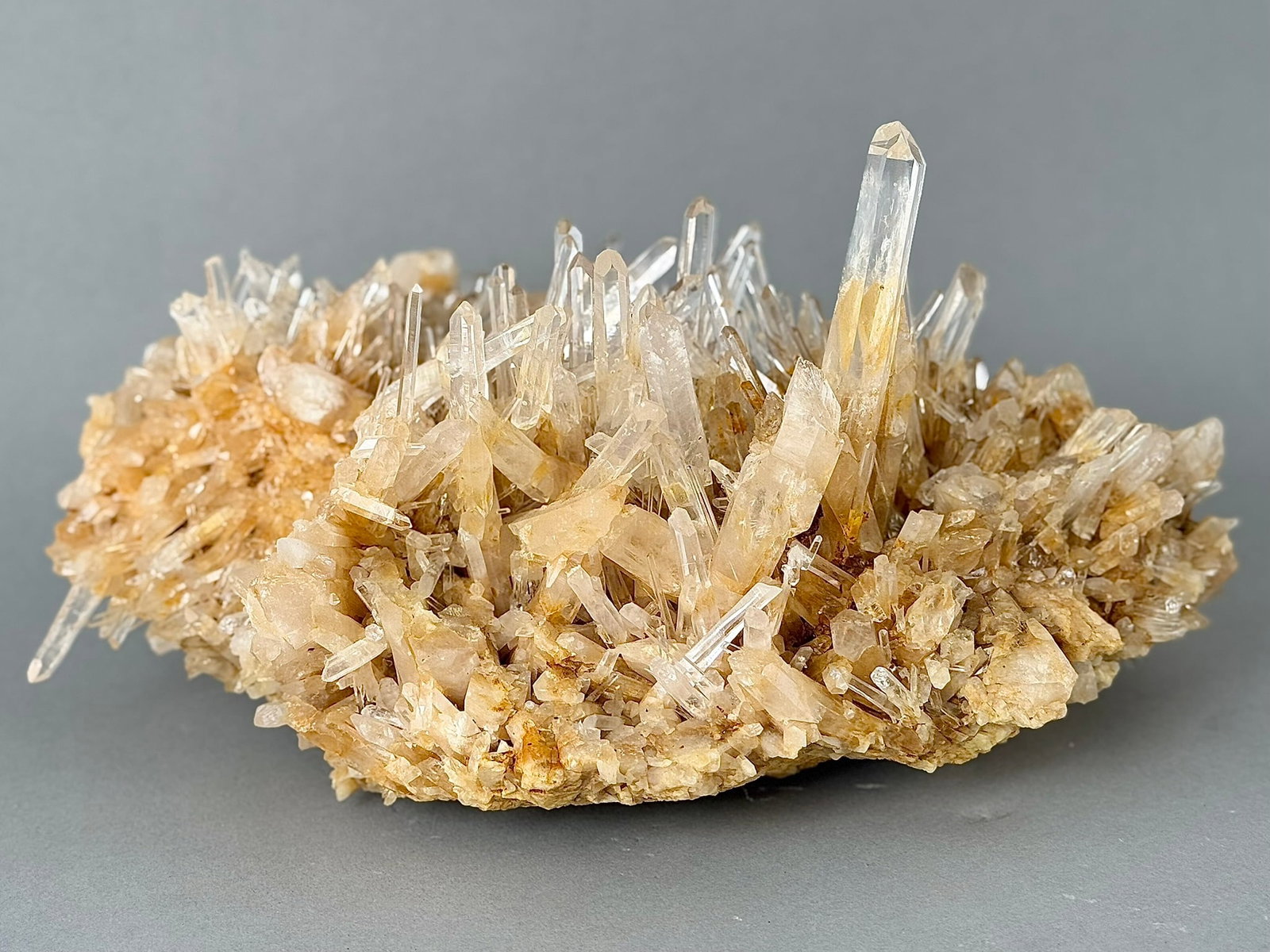 Rare Blue Smoke Quartz Needle Cluster: Beautiful and rare Blue Smoke Quartz needle cluster from La Belleza, Santander, Colombia. 8” x 10” x 6”. 10 lbs, 13 oz.