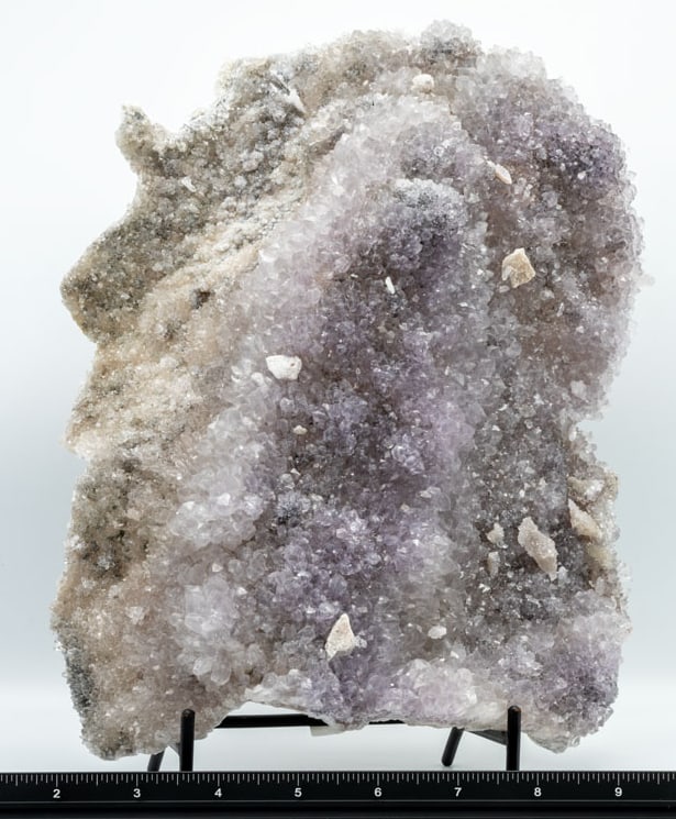 Amethyst Flower Plate: Large, delicate amethyst flower plate with secondary amethyst crystals. 11" x 9" x 3.5". 3 lbs, 12 oz.