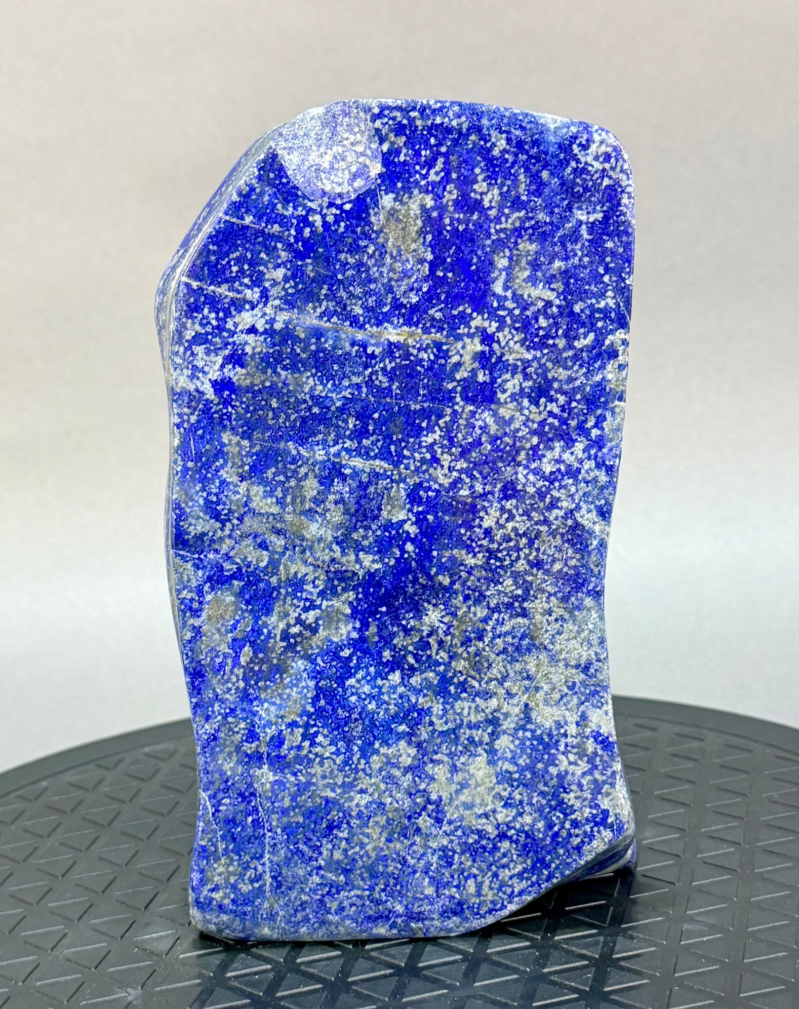 Large Polished Lapis Lazuli Freeform - Chipped: Large polished lapis lazuli freeform with chip from Afghanistan. 7.25" x 4" x 2.5". 6 lb.