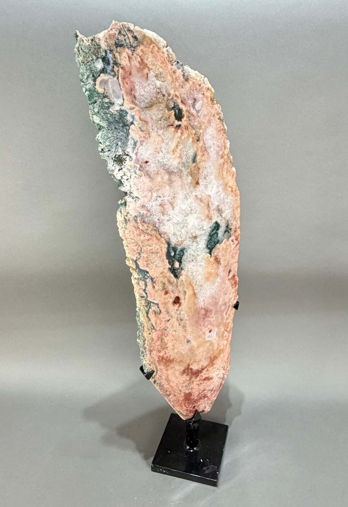 Large Pink Amethyst Slice on Stand - 2