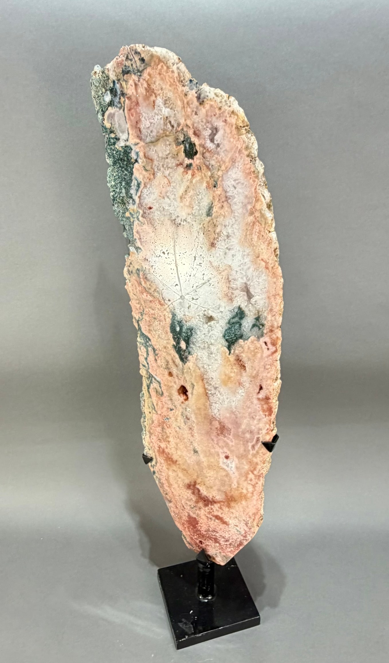 Large Pink Amethyst Slice on Stand - 4