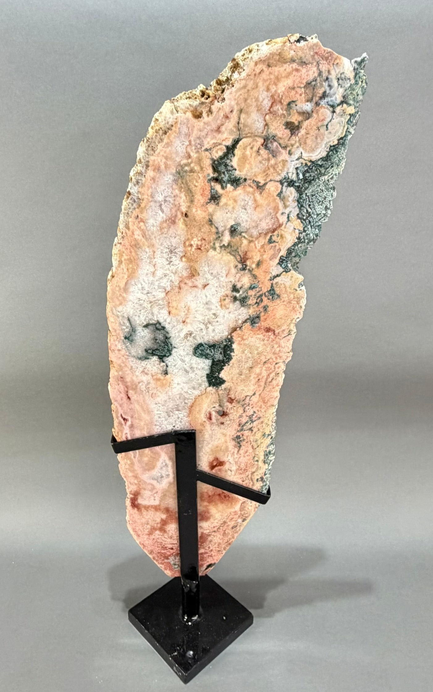 Large Pink Amethyst Slice on Stand - 5
