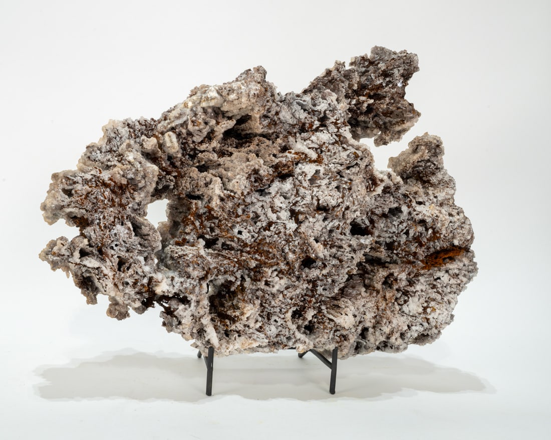 Calcite Formation: Large calcite and barite formation with different colored calcite on each side from Morocco. 11" x 15" x 4". 11 lbs, 13 oz.