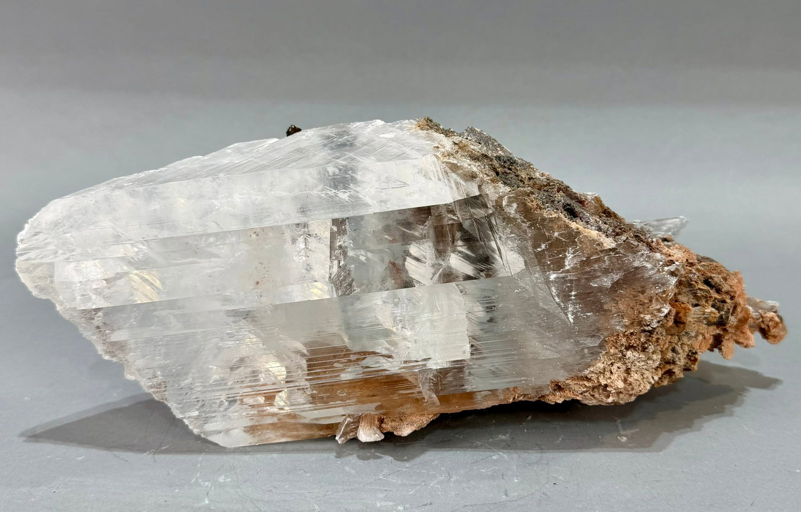 Water-Clear Bermejillo Selenite Formation: Water-clear Bermejillo selenite formation from Durango, Mexico. 4.5" x 12" x 4". 7 lb, 7 ounces.
