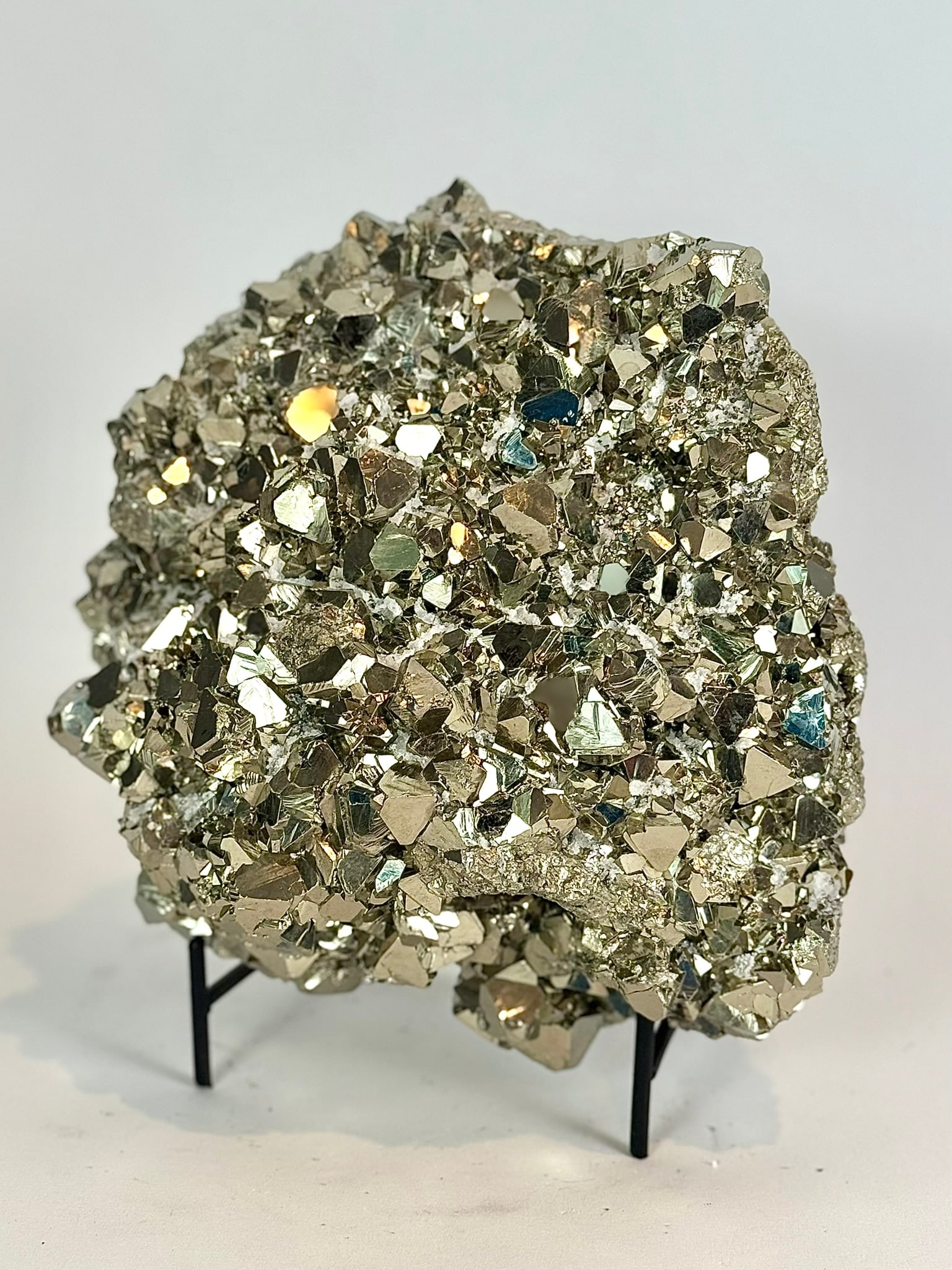 Large Rare Octahedral Pyrite Formation: Large, rare octahedral pyrite formation from Peru. 8.5” x 8” x 5”. 19 lbs, 8 oz.