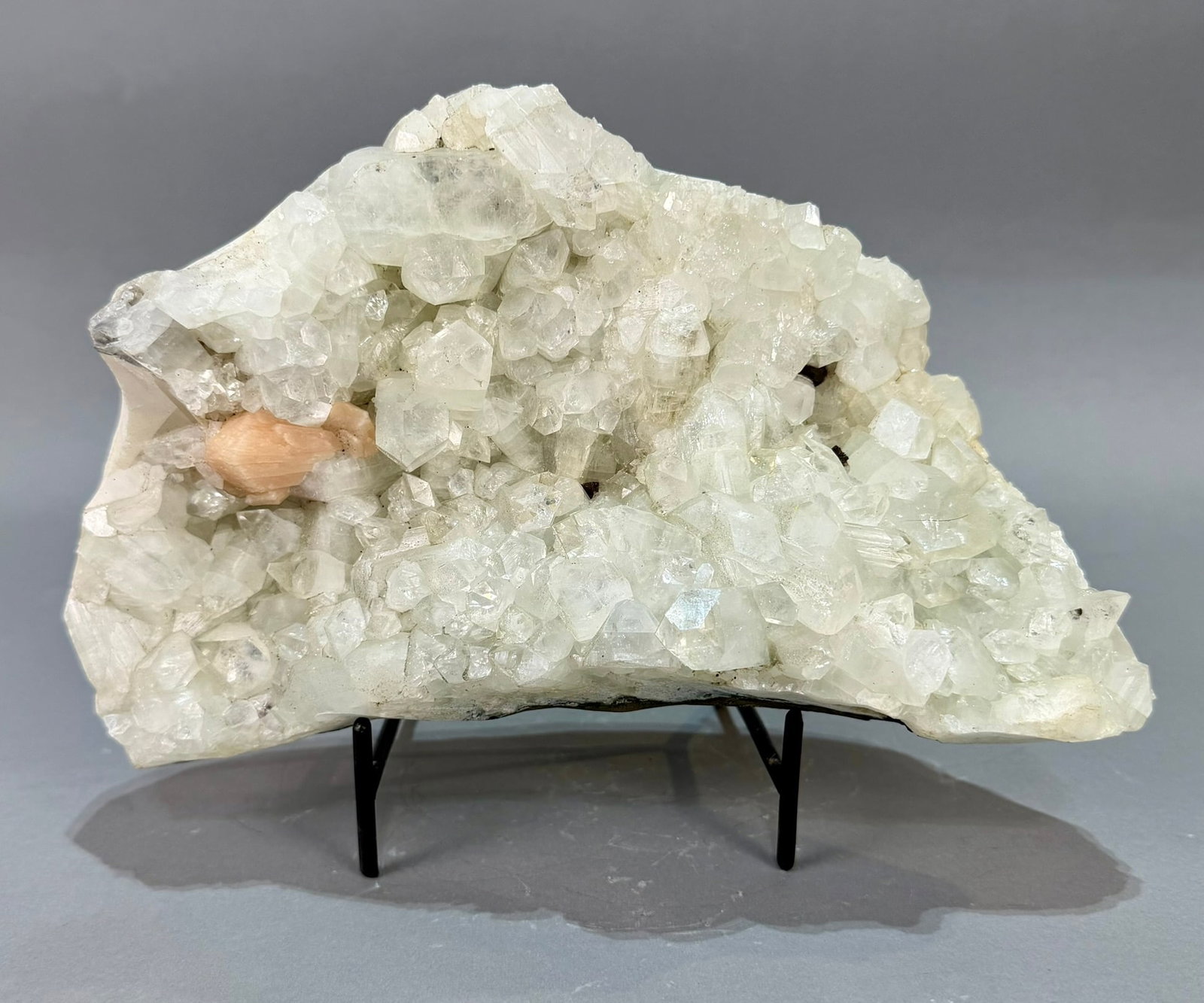 Apophyllite and Stilbite Formation: Apophyllite and stilbite plate from Maharashtra, India. 5.5" x 10" x 4". 9 lb, 4 ounces.