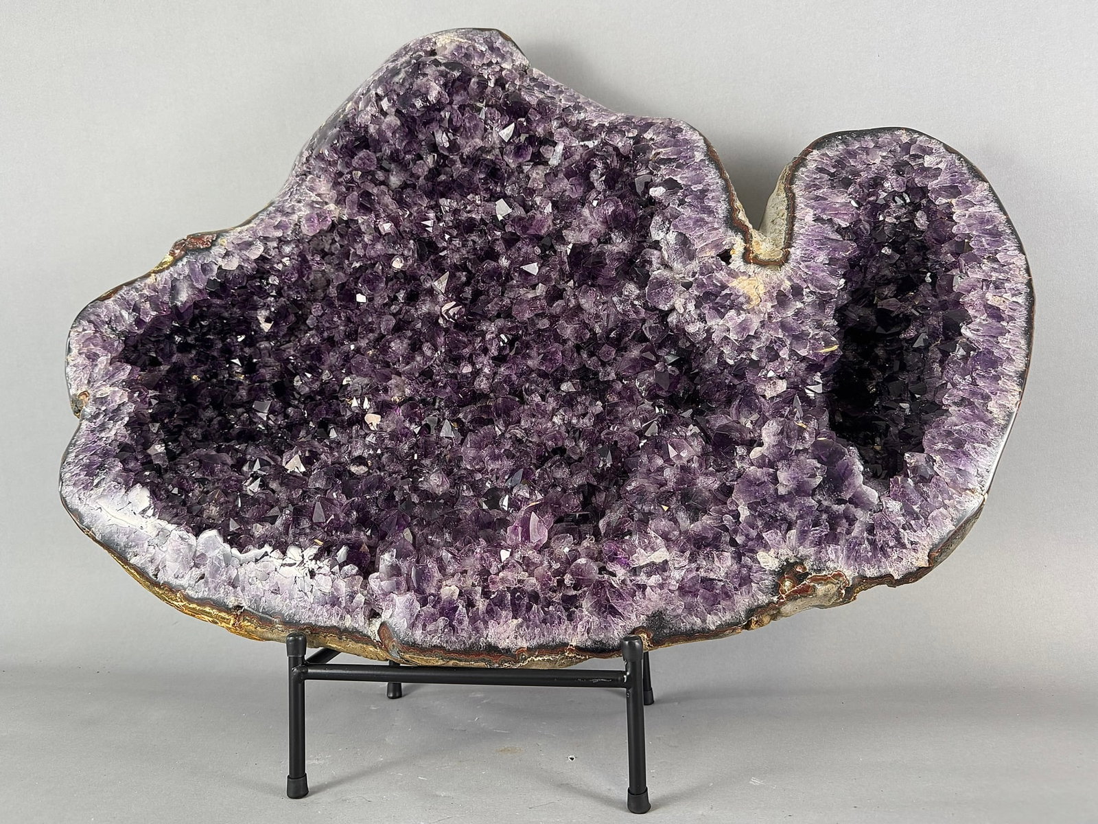 83 Pound Amethyst Geode - MONUMENT: 83 pound dark amethyst geode from Brazil. 19" x 26" x 5.5". 83 lbs, 13 oz.