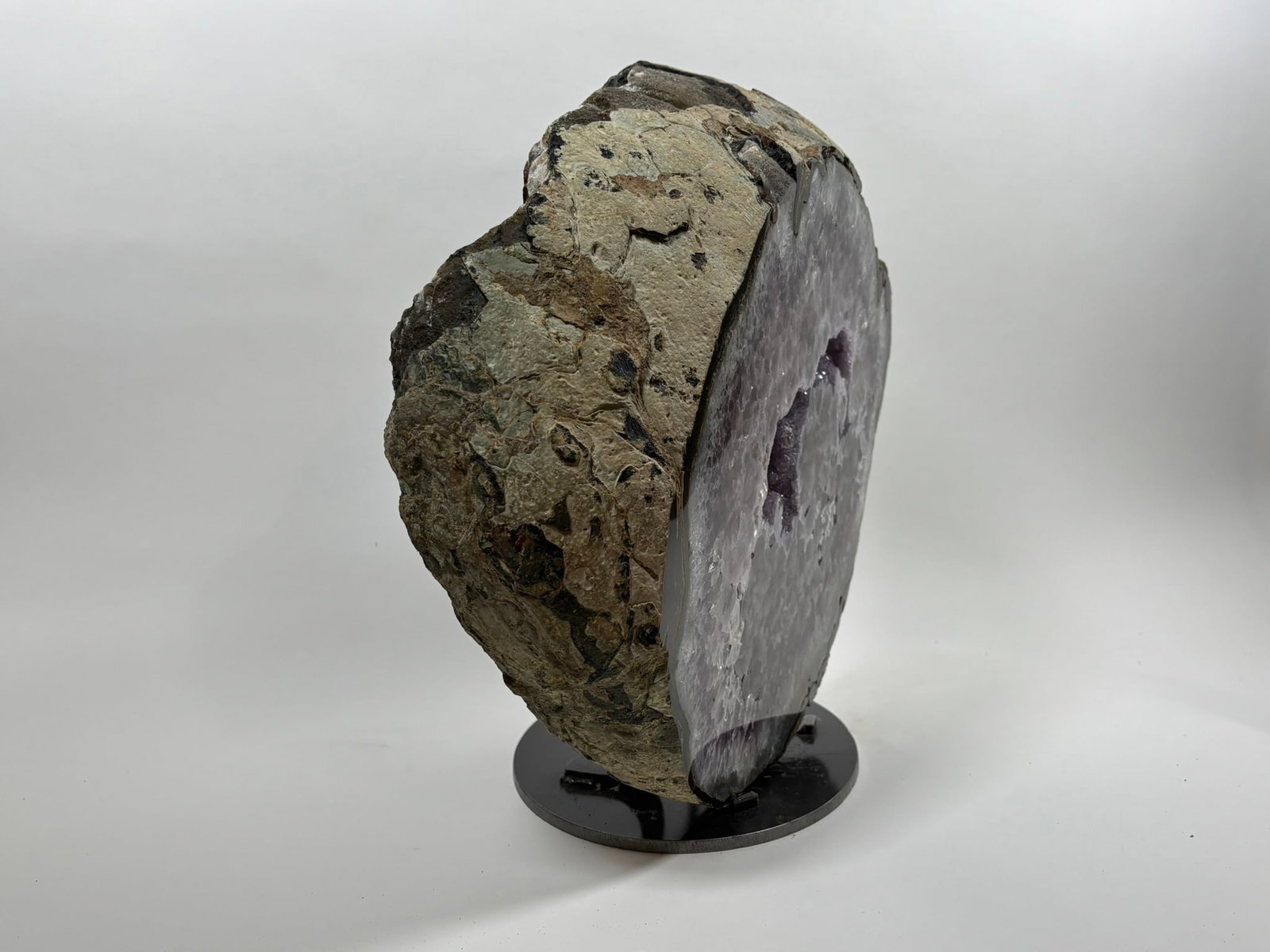 Amethyst Geode Slab on Custom Stand - 2