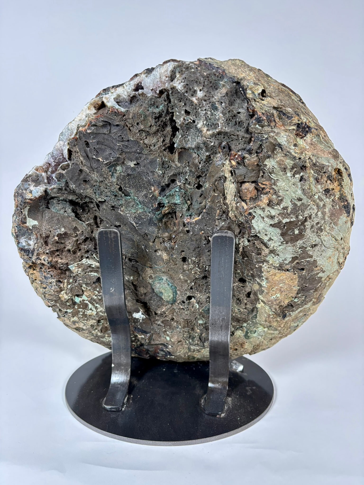 Amethyst Geode Slab on Custom Stand - 9