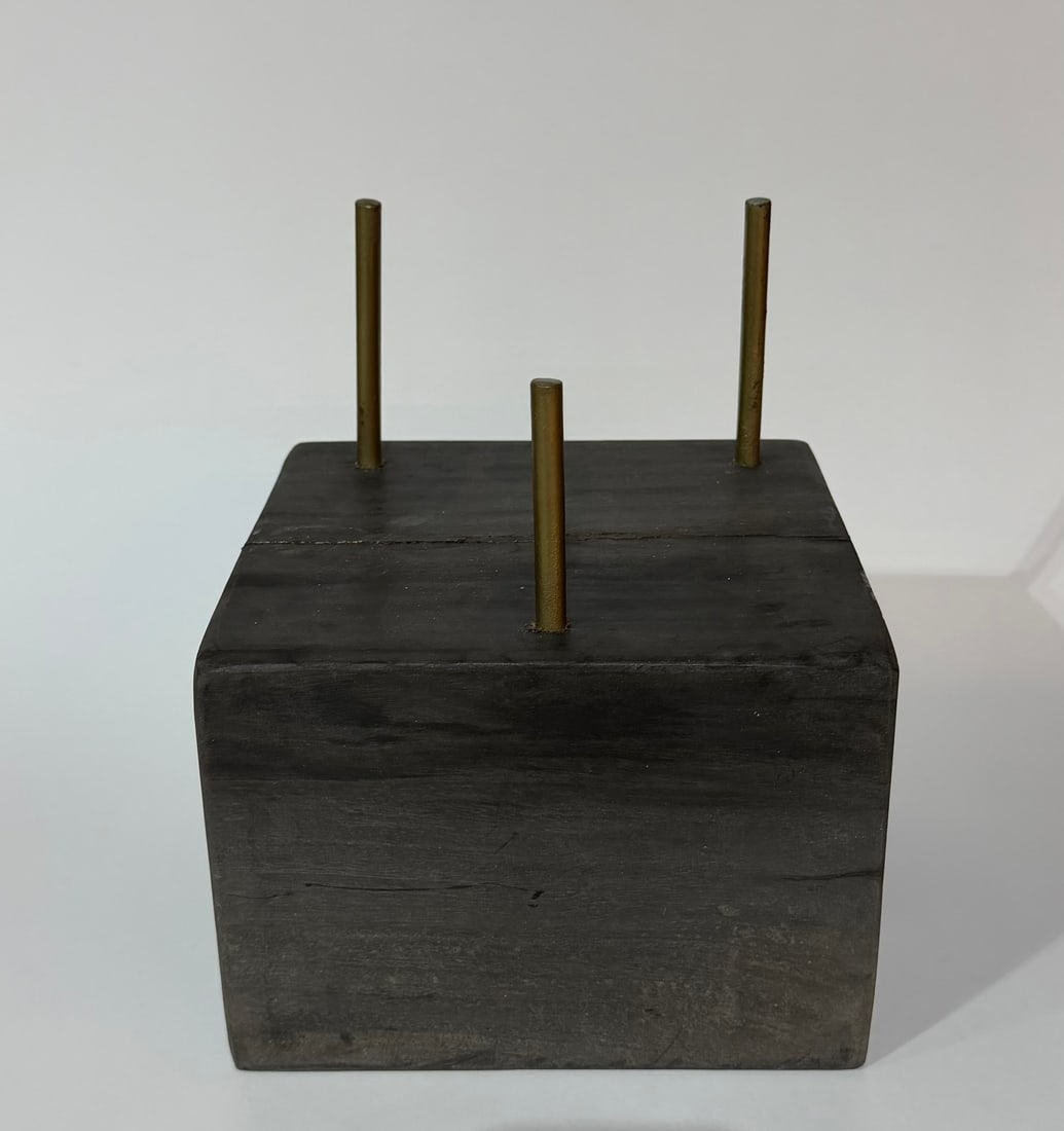 Large Wood Block Geode Stand - 2