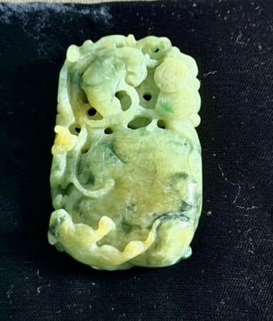 Large Carved Jade Pendant - 2