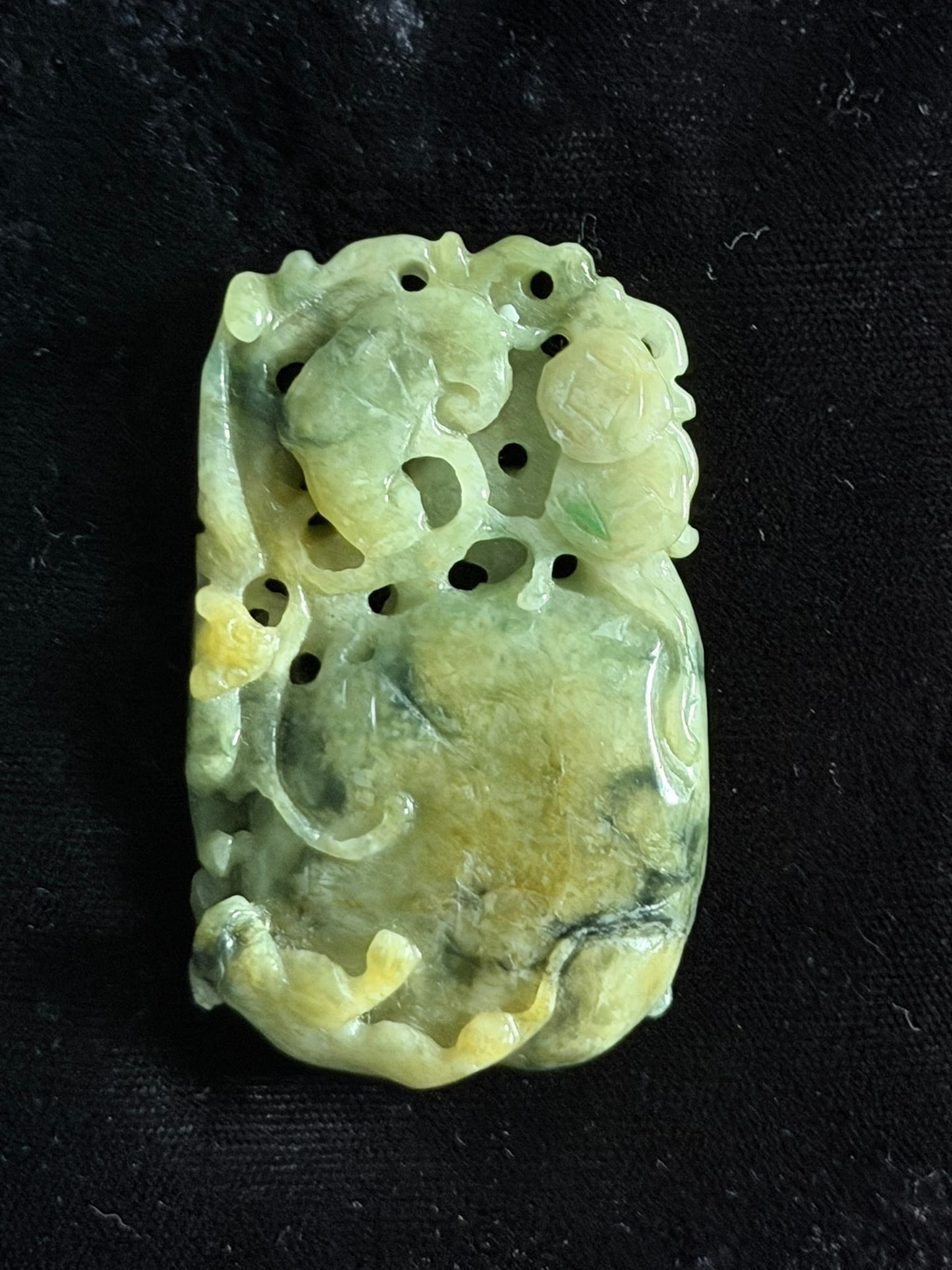 Large Carved Jade Pendant - 7