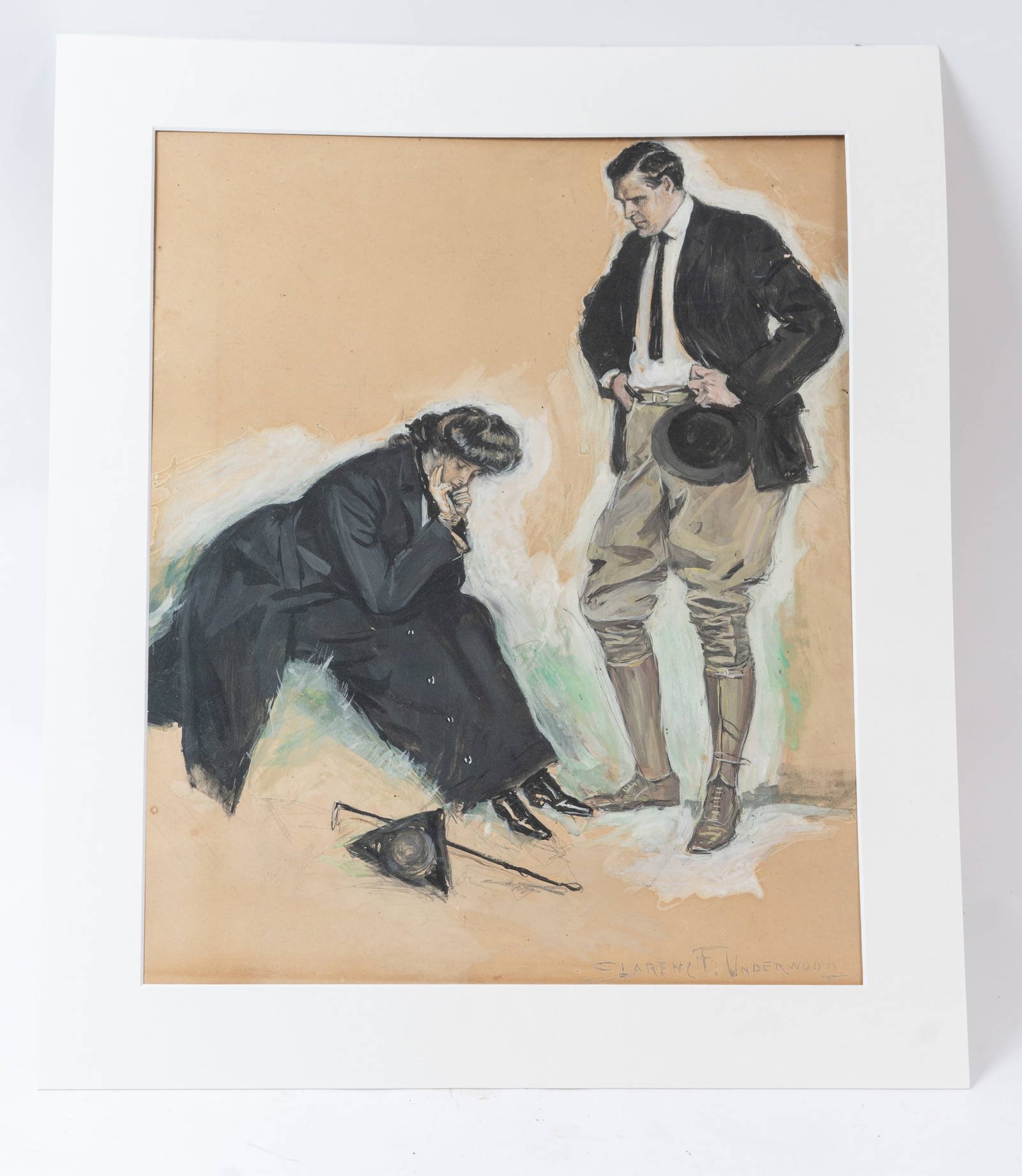 Illustration Painting Signed Clarence Frederick Underwood. Auction