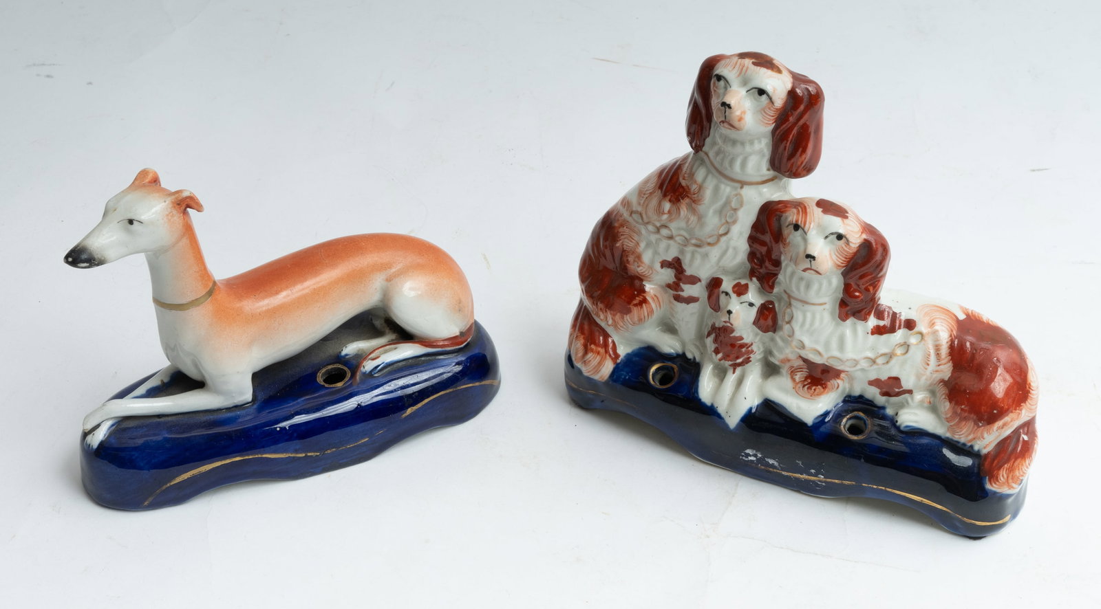 Lot of Two Antique Staffordshire Quill Holders. (1 of 8)