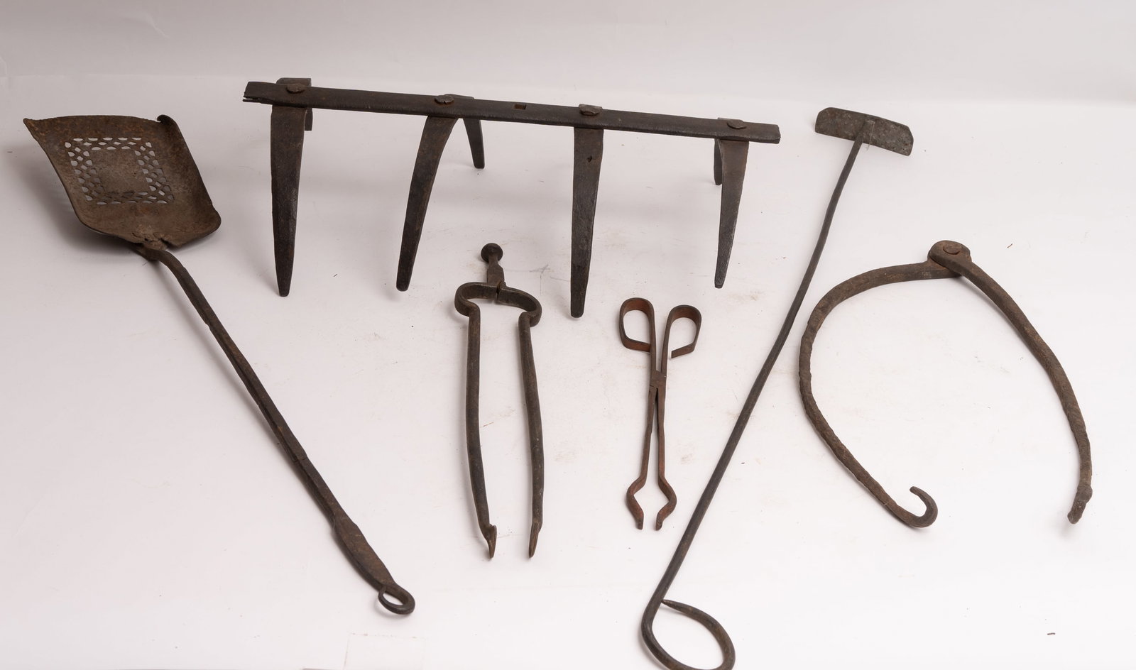 Grouping of Six 18th-C Colonial Hand Wrought Items. (1 of 11)