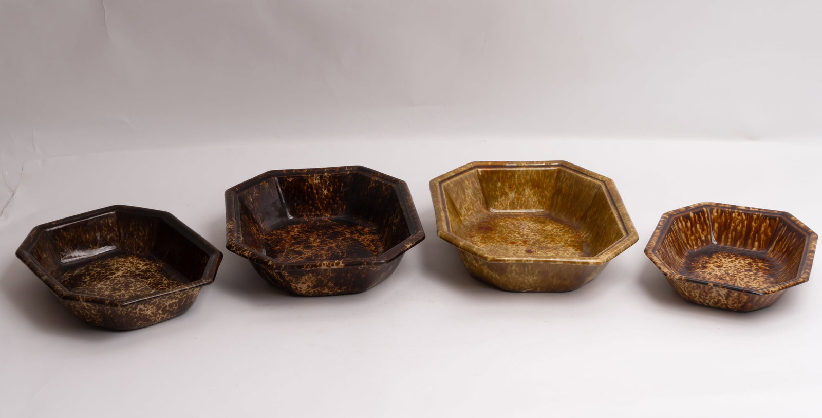 Grouping of Four Antique Bennington Flint Enamel Baking Dishes with 1849 Stamps. (1 of 9)